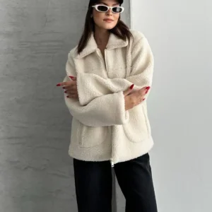 کاپشن پشمینه با آستر و زیپ دار - 11901