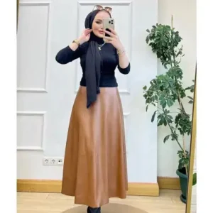 دامن چرم ملا نا مشکی - 12901