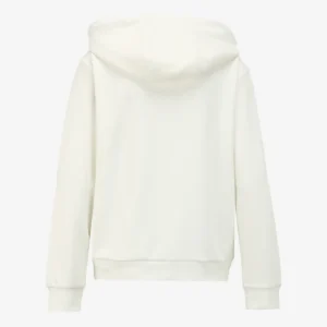 سویشرت کلاه‌دار زنانه سفید شکسته با طراحی ریلکسیشن J4SL-SWT7019 - 11905