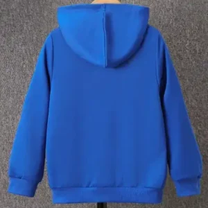 هودی زیپ‌دار با طراحی چاپی آبی - 12429