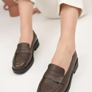 کفش زنانه قهوه‌ای مدل لوفر - 12760