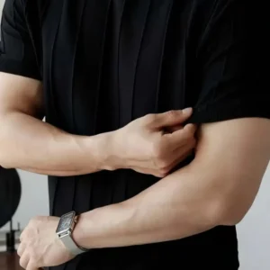 تیشرت بافت گردن گرد مردانه مشکی زنده - 12047