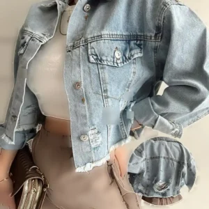 Jean Jacket آبی با لیزر - 11873