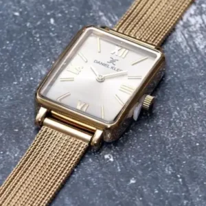 ساعت مچی زنانه طرح مینیمال با بند حصیری و بدنه مستطیلی مدل Dke.1.10741 - 12130