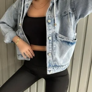 کت جین زنانه با کلاه - 11884