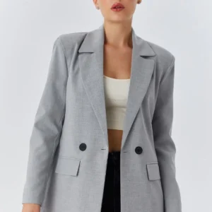 ژاکت بلیزر زنانه کد 4516 رنگ خاکستری - 11818