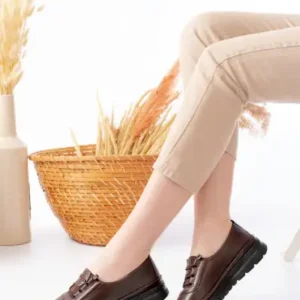 کفش روزمره زنانه با جزئیات کشی و چرم، مدل مادلین - 12789