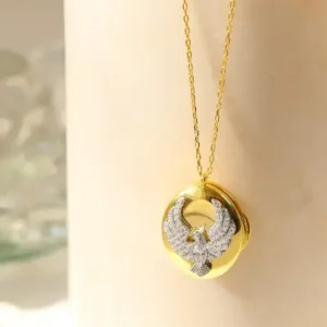 مدال پرنده آلیا آنکا، گردنبند نقره با عیار 925 - 12106