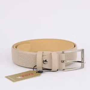 کمربند چرمی اصل به رنگ بژ تیره با عرض 3.5 سانتی‌متر - 12195