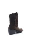 بوت کاستوم وسترن زنانه چرم جیر قهوه‌ای - 12834