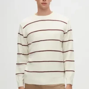 کالا: دامن Regular Fit کُرِم با خط‌های زیبا و ضد پرز، با یقه گرد از جنس بافتنی - 12950