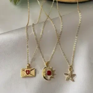 ست گردنبند نماد سه تایی با روکش طلا - 12063