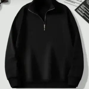 تیشرت سویشرت زاپ دار با یقه ایستاده و سایز بزرگ - تیشرت سویشرت بزرگ سایز - 13012