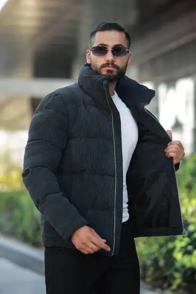 کاپشن ساده مخملی بادشونده - 12281 کاپشن ساده مخملی بادشونده - 12281