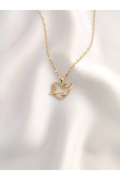 گردنبند قلبی ایتالیایی با ستاره و زرقون طلا از فولاد ضدزنگ ترند جدید سال 2026 گردنبند قلبی ایتالیایی با ستاره و زرقون طلا از فولاد ضدزنگ ترند جدید سال 2026