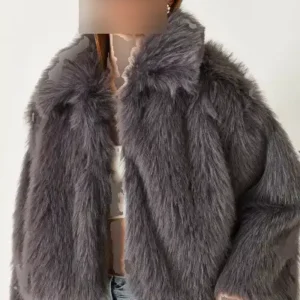 پالتوی زنانه با یقه و آستر پشمی مصنوعی 38120 60251969 - 12578