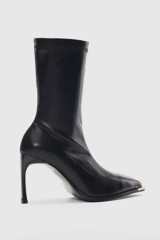 بوت زنانه آلیره با پاشنه باریک و نوک تیز - مشکی - 11960