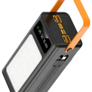 بانک انرژی خورشیدی ۵۰,۰۰۰ میلی آمپر ساعتی | شارژر قابل حمل با قابلیت خورشیدی | دارای ۴ خروجی USB و چراغ LED - 12858