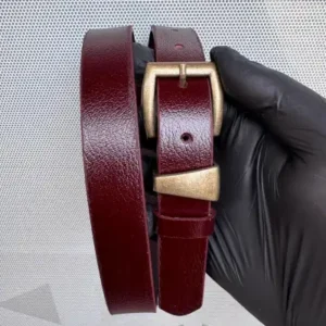 کمربند زنانه bordo با قفل چرمی قدیمی و 100% طبیعی - 12191