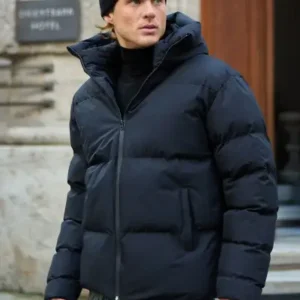 کاپشن مردانه گارنیر با قابلیت ضد آب و ضد باد، اوور سایز و پر شده، رنگ مشکی - 12287