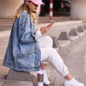 ژاکت جین زنانه KADIN KOT DENİM CEKET HYN-58080 - 11853