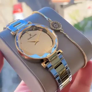 ساعت مچی با دستبند هدیه، ضد آب و با ضمانت دو ساله - 12129