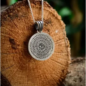 گردنبند نقره نام‌های خداوند ۹۲۵ عیار با ۹۹ اسم نوشته شده، گردنبند مات اسماالـ‌حسنی برای خانم‌ها و آقایان - 12090