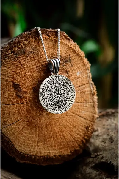 گردنبند نقره نامهای خداوند ۹۲۵ عیار با ۹۹ اسم نوشته شده، گردنبند مات اسماالـحسنی برای خانمها و آقایان - 12090 گردنبند نقره نامهای خداوند ۹۲۵ عیار با ۹۹ اسم نوشته شده، گردنبند مات اسماالـحسنی برای خانمها و آقایان - 12090