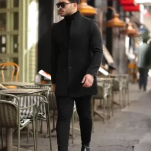 ژاکت پشمی مشکی مردانه مناسب با فرم تن جدیدترین فصل - 13093