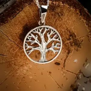 گردنبند درخت زندگی نقره‌ای، گردنبند نقره‌ای با طرح درخت زندگی برای هر دو جنسیت - 12122
