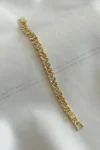 بند آهنگ براق با سنگ زیرکن VIP 14K طلا - 17 سانتی‌متر به همراه 2 سانتی‌متر قابلیت تنظیم - 12100