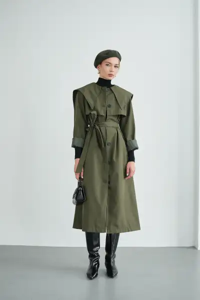 کت زنانه با آستر بلند و مدل کِروه واژه - 12554