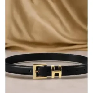 کمربند زنانه چرمی لوکس با قفل طلایی ویلیام‌پولو - 12209