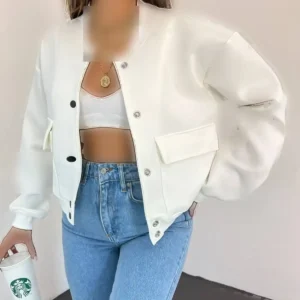 کاپشن بمبئی زنانه از پارچه اسکاچ کشی و انعطاف‌پذیر - 11829