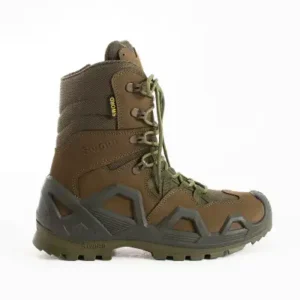 کفش های بُت تاکتیکی فصلی با جنس چرم طبیعی و زیپ دار رنگ خاکی - 12218