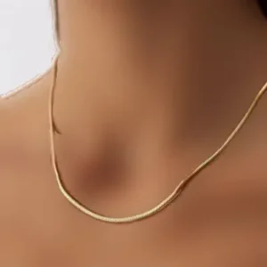 گردنبند چوکر با طرح ماهی‌گونه از نقره 925 آبکاری شده با طلا 14 عیار - 12110