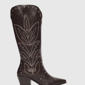 چکمه زنانه کوتاه پاشنه‌دار غربی لناریس - قهوه‌ای - 11955