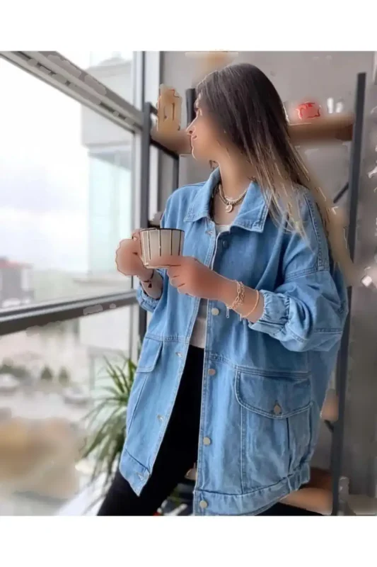 کت جین زنانه آبی - 11837