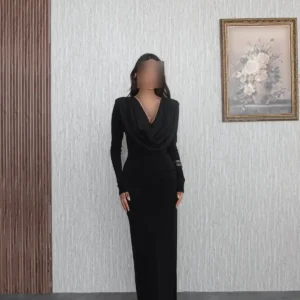 لباس یقه دلاپه‌ای با چین‌های اضافی - 12014