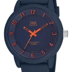 ساعت مچی سیلیکونی ضد آب 10 اتوم با بند آبی تیره برای همه جنسیت‌ها - 12167