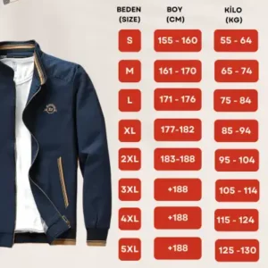 کت و کاپشن مردانه فصلی با طرح گلدوزی و به رنگ سرمه‌ای - 12708