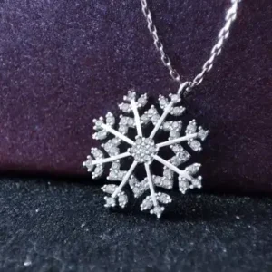 گردنبند نقره برف‌دانه زنانه - 12120