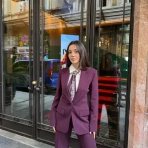 کت و شلوار بلیزر با یک دکمه و شلوار - 12423