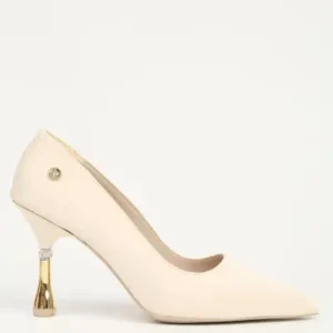 کفش پاشنه‌دار زنانه کرم کد PC-55021 - 12822