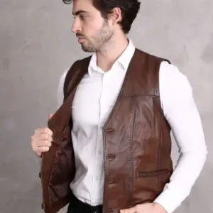 جلیقه چرم اصل - 12720