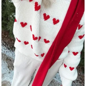 پلیور بافتنی طرح قلبی با بافت نرم و تنوع در پینترست - 11781