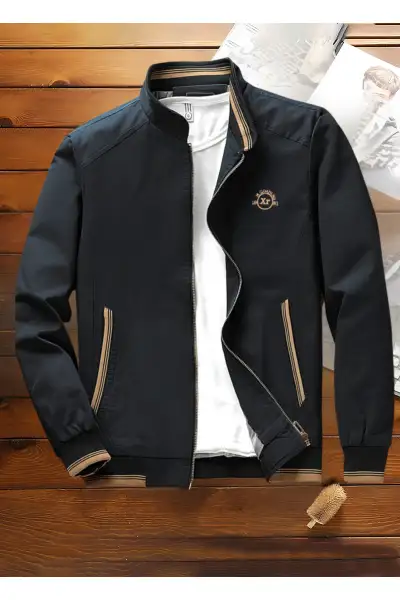 کاپشن و ژاکت مردانه با طرح گلدوزی فصل به فصل - مشکی - 13081 کاپشن و ژاکت مردانه با طرح گلدوزی فصل به فصل - مشکی - 13081