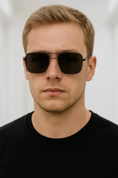 عینک آفتابی مردانه با لنز سیاه و شیشه سیاه پلاریزه عینک آفتابی مردانه با لنز سیاه و شیشه سیاه پلاریزه