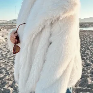 کاپشن پوست مصنوعی به رنگ کرم روشن مدل CON001 - 13122