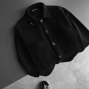 کت جکت راحت و اورسایز مردانه مشکی - 13564